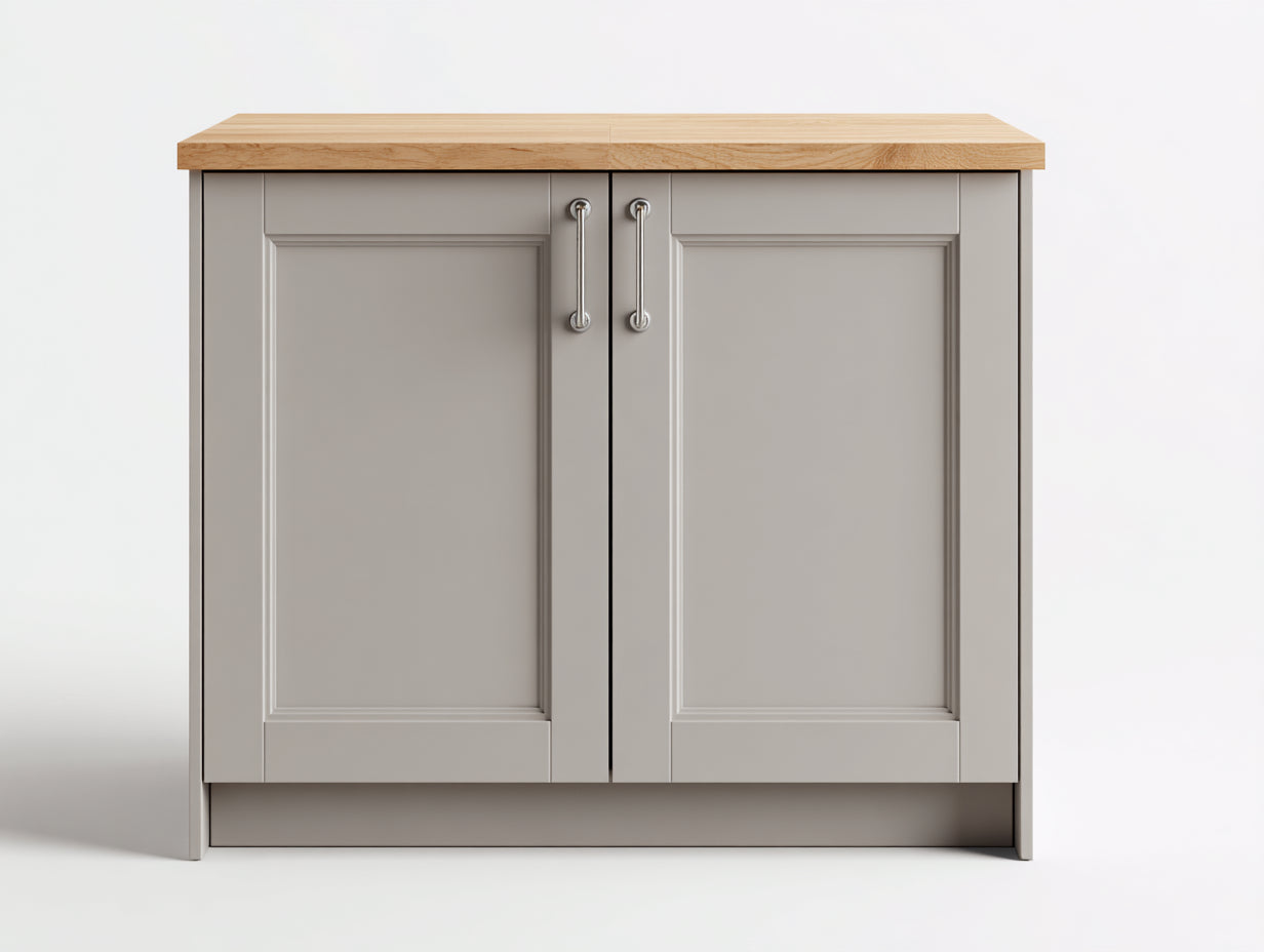 Credenza - MDF-legno - 92x48x86 cm - Tortora-legno naturale - Moderno
