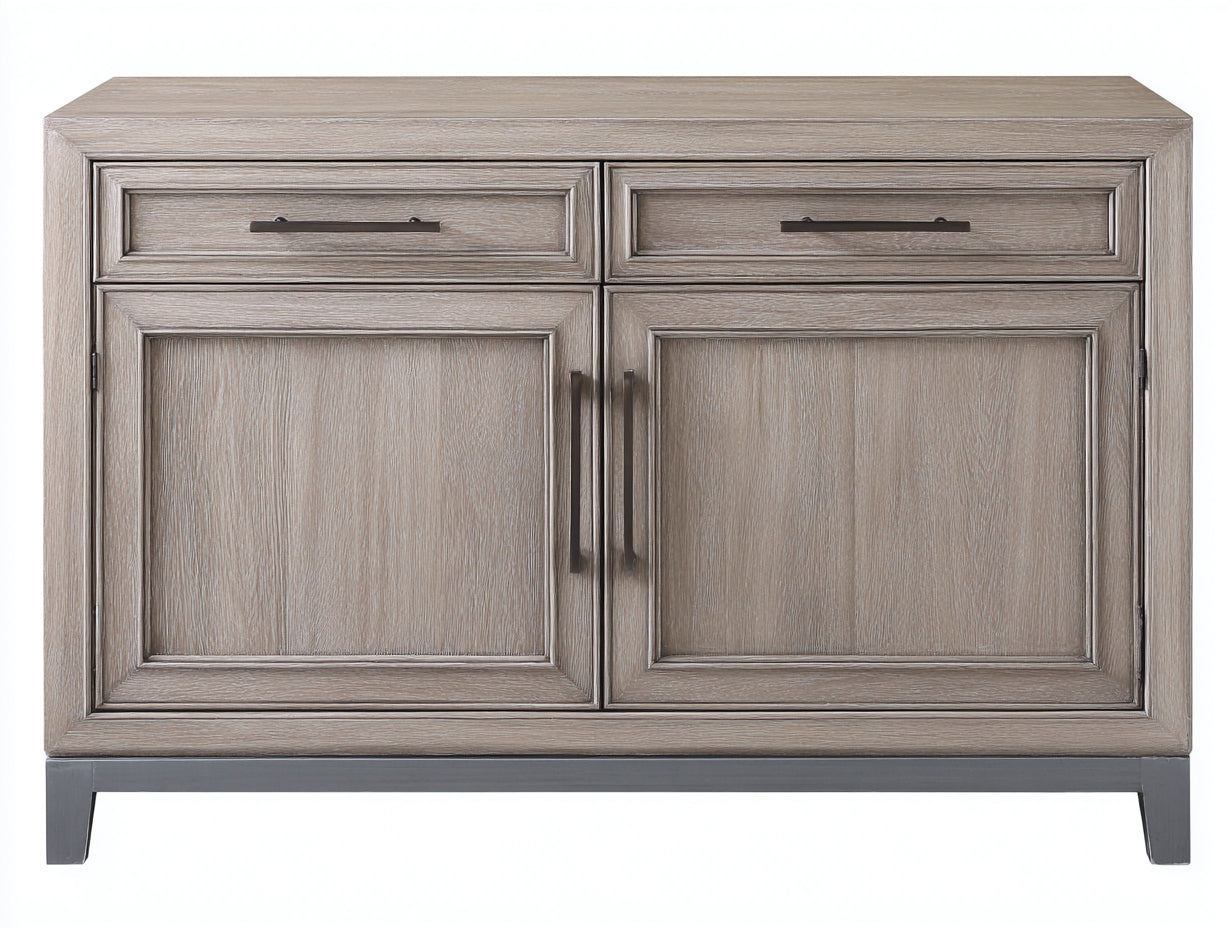 Credenza - legno-MDF-metallo - 128x48x88 cm - Rovere grigio-metallo scuro - Classico