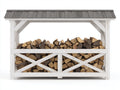 Portalegna-Legno-174x58x126 cm-Bianco-Grigio-Stile country