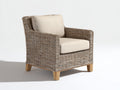 Poltrona da giardino - rattan-tessuto-legno - 82x79x85 cm - grigio naturale-beige lino - rustico contemporaneo