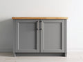 Credenza - MDF-legno-metallo - 86x45x83 cm - Grigio medio-legno naturale - Moderno