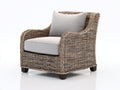 Poltrona da giardino - rattan-tessuto-legno - 88x82x82 cm - naturale-grigio chiaro-marrone scuro - classico