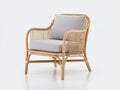 Poltrona da giardino - rattan-tessuto - 82x78x86 cm - miele-grigio chiaro - naturale