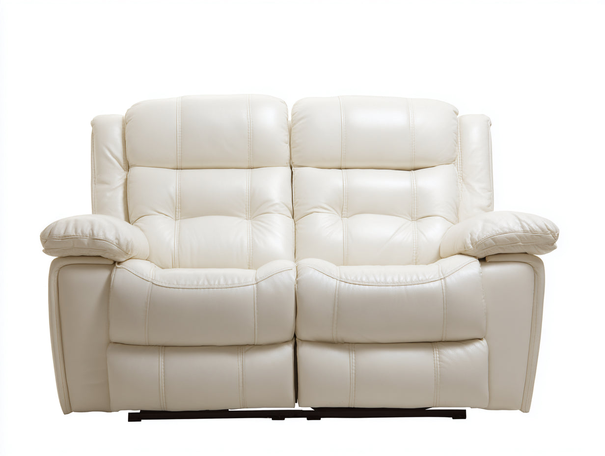 Divano reclinabile - pelle sintetica - 165x95x101 cm - Crema - Moderno relax