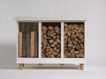 Portalegna-Legno-118x38x87 cm-Bianco-Legno naturale-Rustico contemporaneo