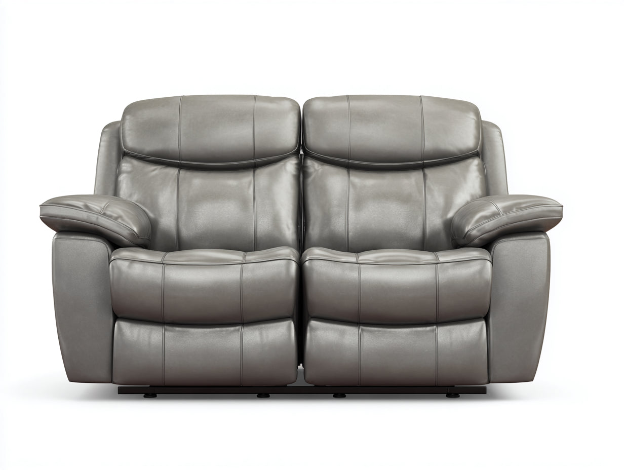 Divano reclinabile - pelle sintetica - 170x96x103 cm - Grigio perla - Moderno relax