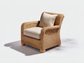 Poltrona da giardino - rattan-tessuto-legno - 86x83x87 cm - miele naturale-beige chiaro - mediterraneo elegante
