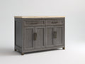 Credenza - legno-MDF-metallo - 128x50x88 cm - Grigio rovere-legno naturale - Contemporaneo