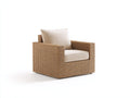 Poltrona da giardino - rattan-tessuto - 84x82x78 cm - naturale chiaro-avorio - stile costiero moderno