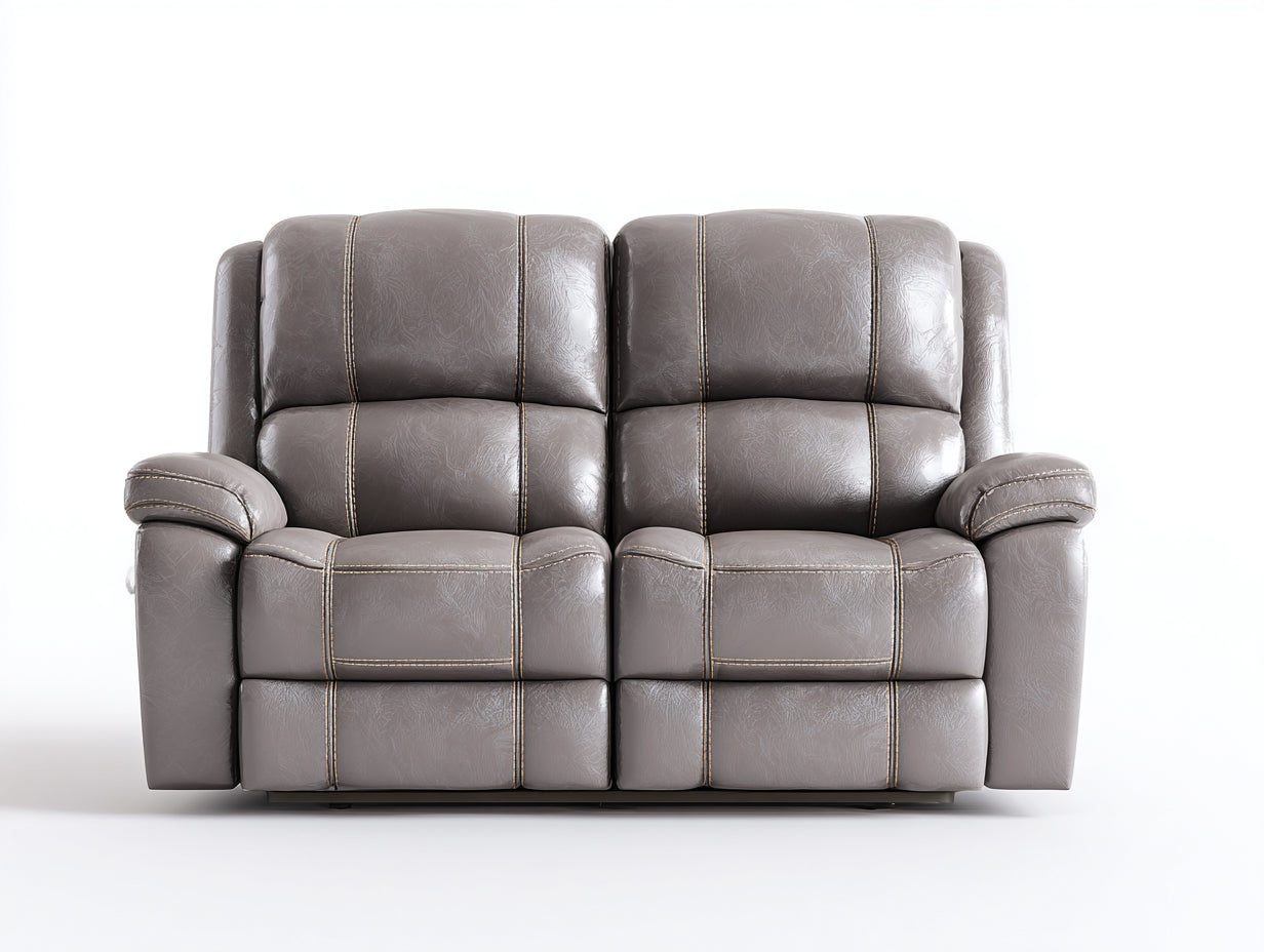 Divano reclinabile - pelle sintetica - 170x97x103 cm - Grigio tortora - Relax soggiorno