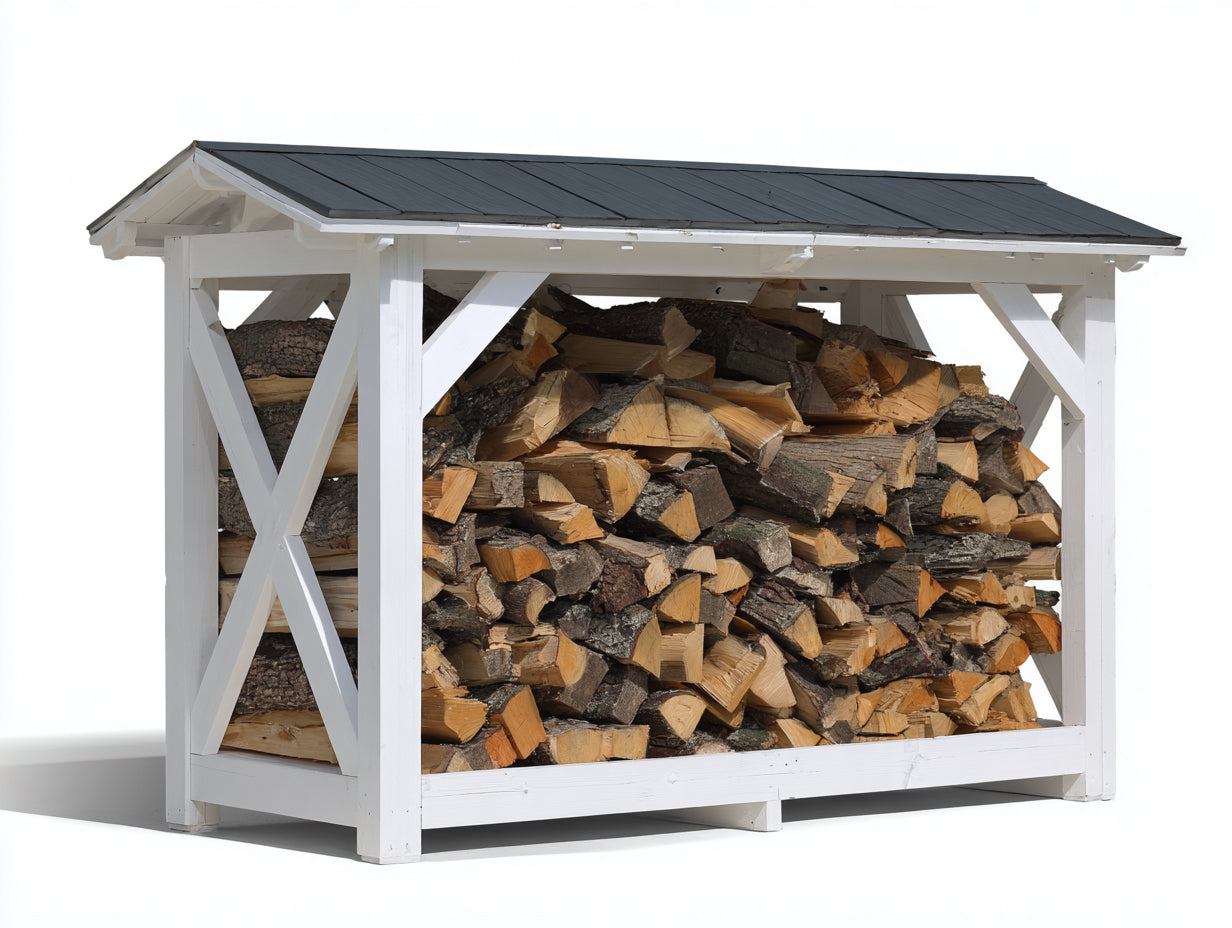 Portalegna-Legno-178x66x116 cm-Bianco-Grigio-Rustico aperto