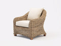 Poltrona da giardino - rattan-tessuto-legno - 86x82x88 cm - naturale grigiato-avorio - rustico elegante